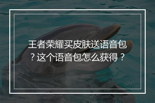 王者荣耀买皮肤送语音包？这个语音包怎么获得？