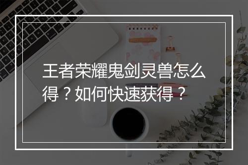 王者荣耀鬼剑灵兽怎么得？如何快速获得？