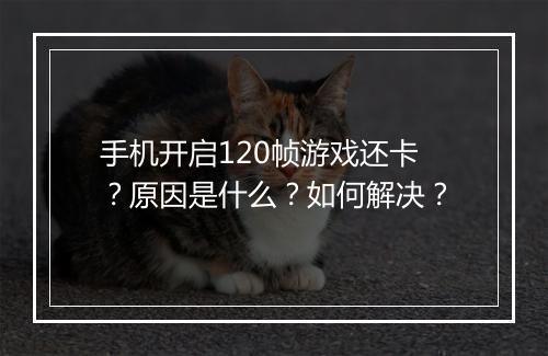 手机开启120帧游戏还卡?原因是什么?如何解决?