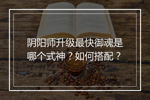 阴阳师升级最快御魂是哪个式神？如何搭配？