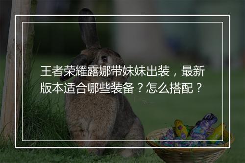 王者荣耀露娜带妹妹出装，最新版本适合哪些装备？怎么搭配？