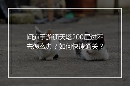 问道手游通天塔200层过不去怎么办？如何快速通关？