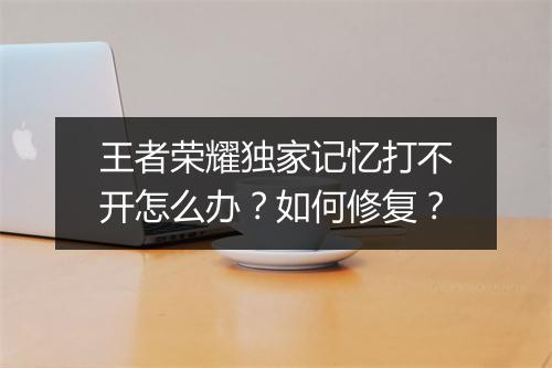 王者荣耀独家记忆打不开怎么办？如何修复？