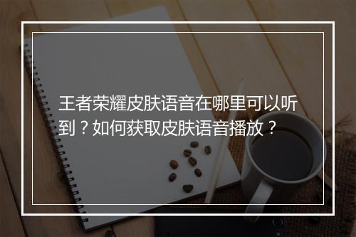王者荣耀皮肤语音在哪里可以听到?如何获取皮肤语音播放?