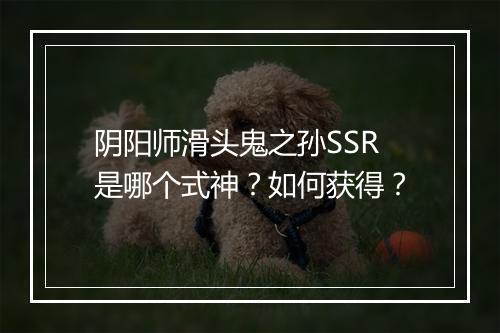 阴阳师滑头鬼之孙SSR是哪个式神？如何获得？