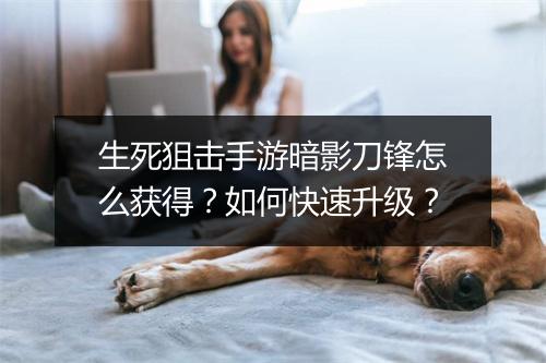 生死狙击手游暗影刀锋怎么获得？如何快速升级？