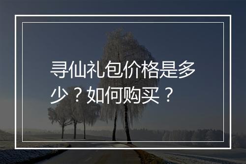 寻仙礼包价格是多少？如何购买？