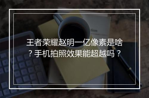 王者荣耀赵明一亿像素是啥？手机拍照效果能超越吗？