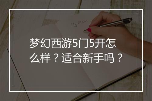梦幻西游5门5开怎么样？适合新手吗？