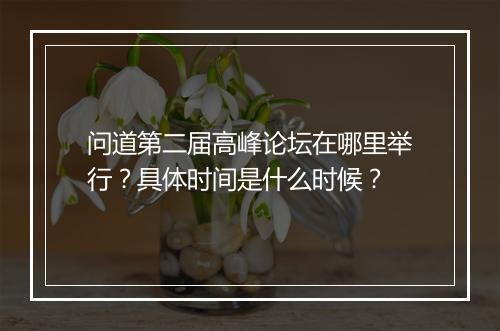 问道第二届高峰论坛在哪里举行？具体时间是什么时候？