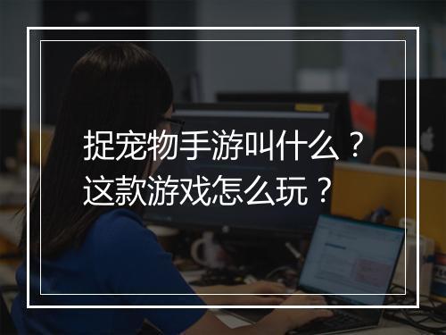 捉宠物手游叫什么？这款游戏怎么玩？