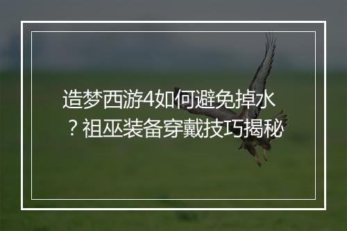 造梦西游4如何避免掉水？祖巫装备穿戴技巧揭秘