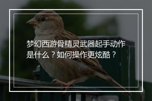 梦幻西游骨精灵武器起手动作是什么？如何操作更炫酷？