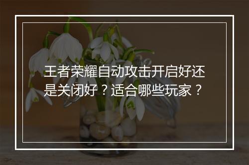 王者荣耀自动攻击开启好还是关闭好？适合哪些玩家？