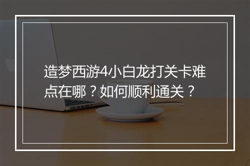 造梦西游4小白龙打关卡难点在哪？如何顺利通关？