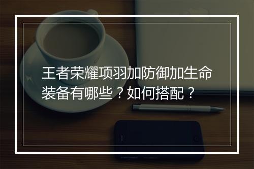 王者荣耀项羽加防御加生命装备有哪些？如何搭配？