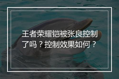 王者荣耀铠被张良控制了吗?控制效果如何?