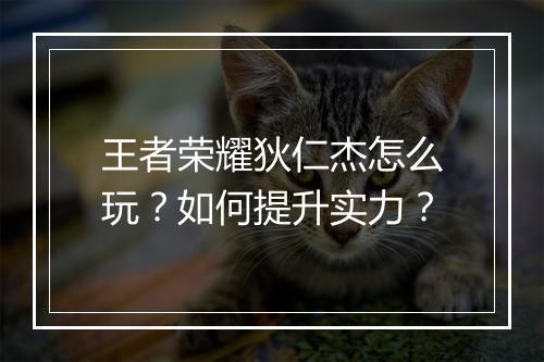 王者荣耀狄仁杰怎么玩？如何提升实力？