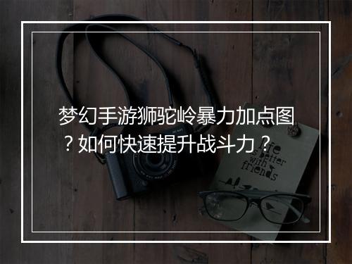 梦幻手游狮驼岭暴力加点图？如何快速提升战斗力？