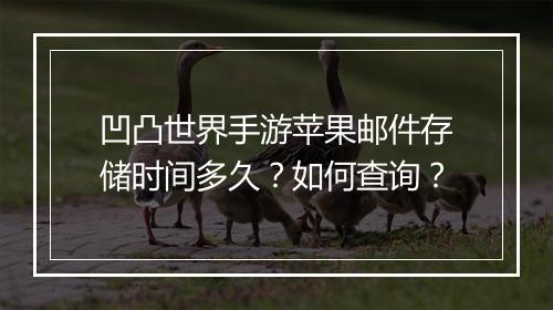 凹凸世界手游苹果邮件存储时间多久？如何查询？