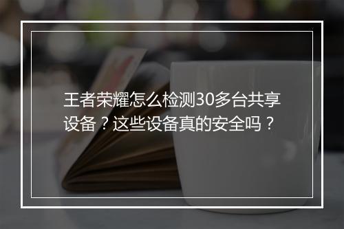 王者荣耀怎么检测30多台共享设备？这些设备真的安全吗？