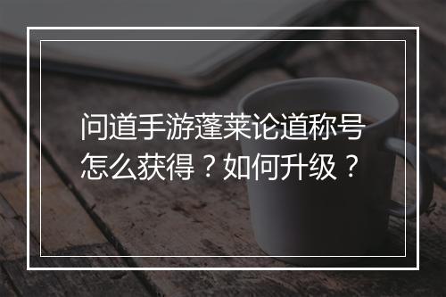 问道手游蓬莱论道称号怎么获得？如何升级？
