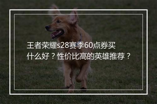 王者荣耀s28赛季60点券买什么好？性价比高的英雄推荐？