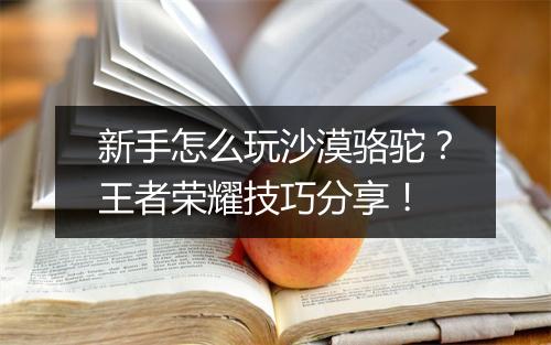 新手怎么玩沙漠骆驼？王者荣耀技巧分享！