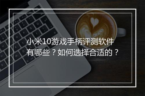 小米10游戏手柄评测软件有哪些？如何选择合适的？
