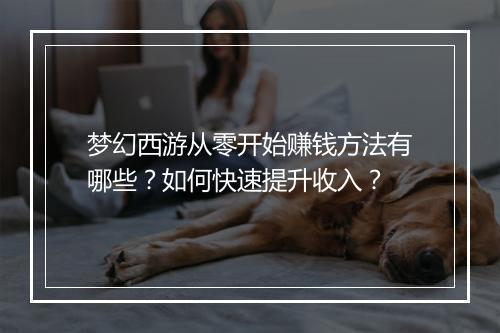 梦幻西游从零开始赚钱方法有哪些？如何快速提升收入？
