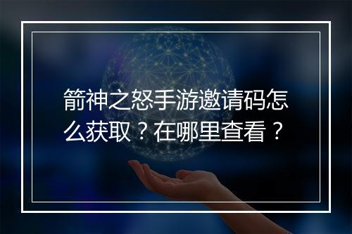箭神之怒手游邀请码怎么获取？在哪里查看？